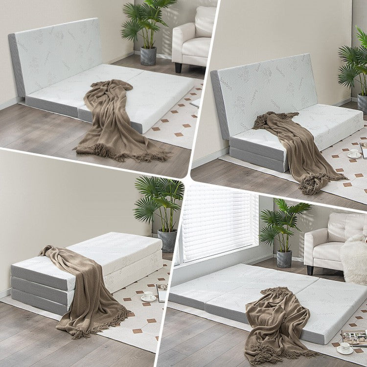 4 Inch Tri-fold Cool Gel Memory Foam Mattress